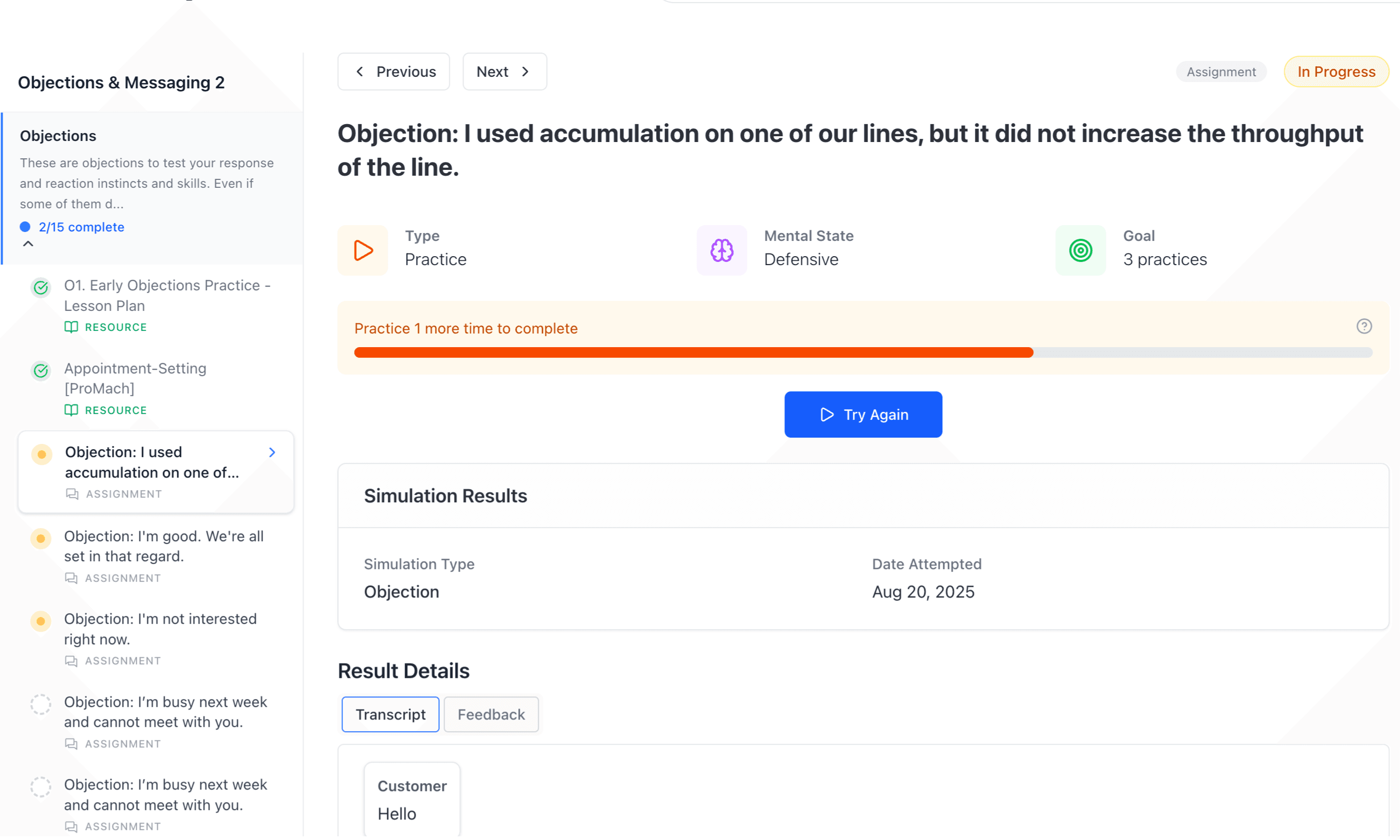 Salesably Learning Paths interface